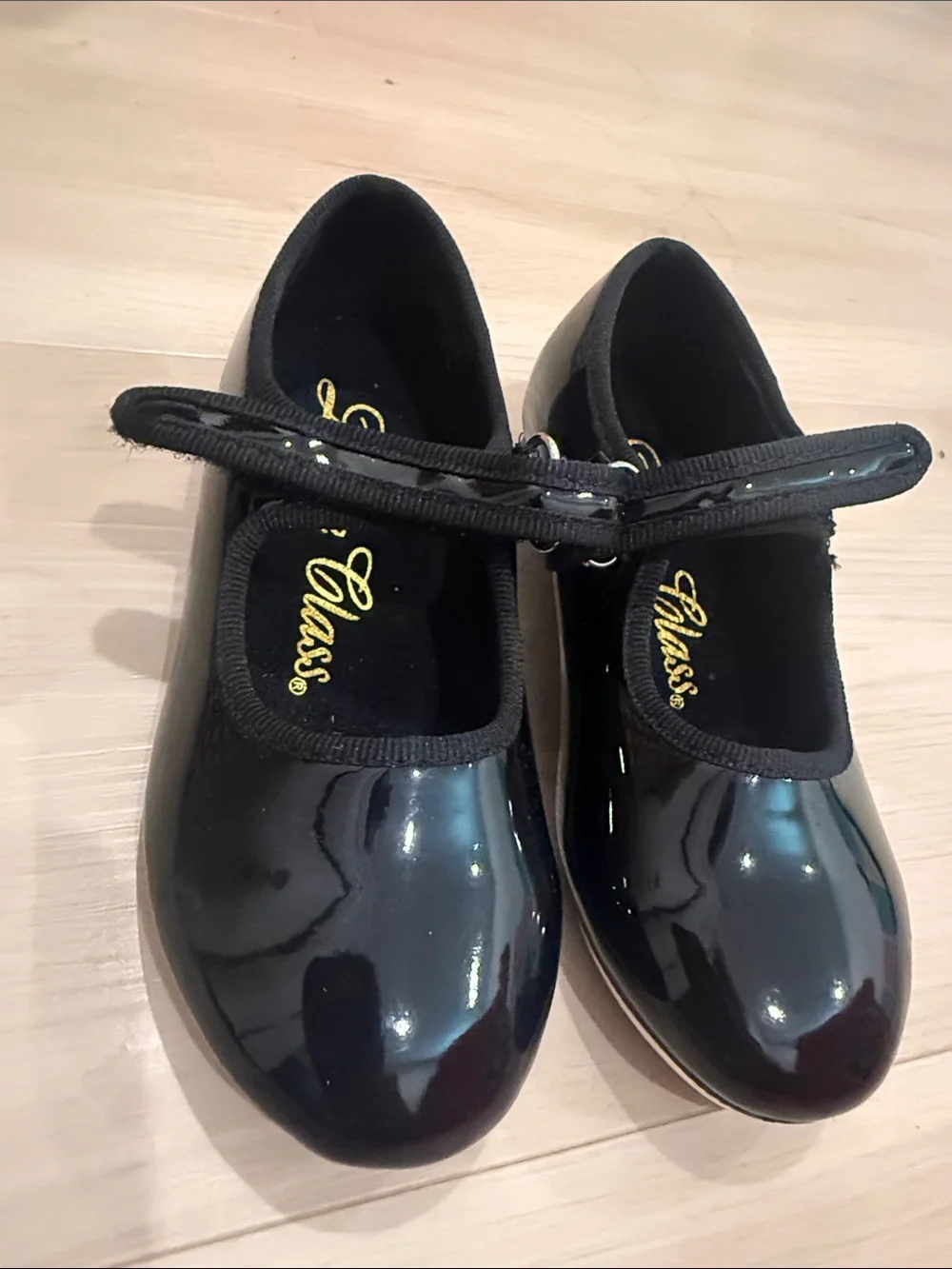 Girls' Black Patent Mary Jane Shoes with Strap Tap shoes